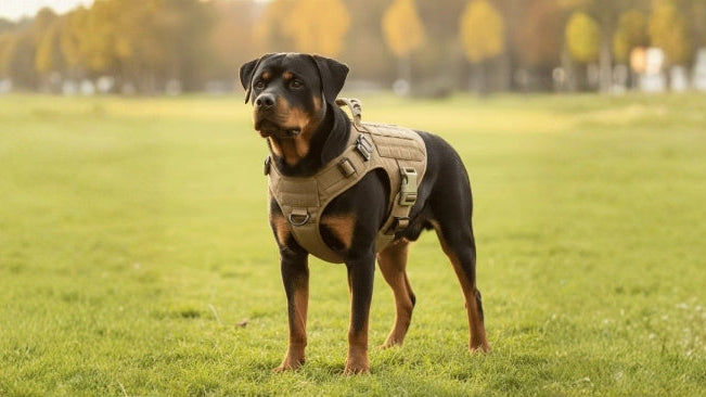 how to put a harness on a dog