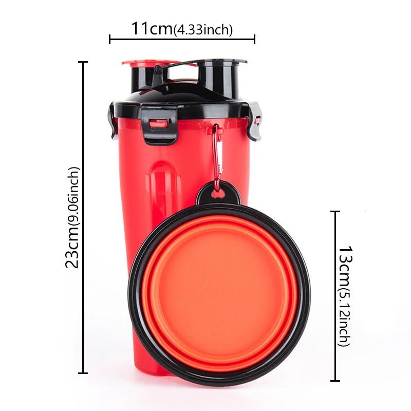 2 - in - 1 Hond Drinkfles en Voerbak – Reisbeker - Duke & Scoop