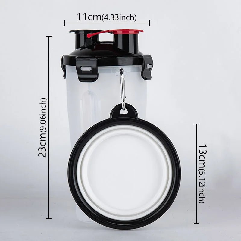 2 - in - 1 Hond Drinkfles en Voerbak – Reisbeker - Duke & Scoop