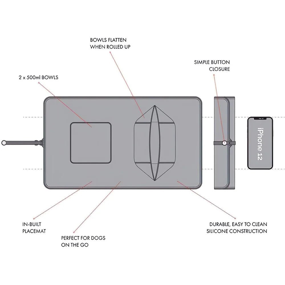 2 - in - 1 Opvouwbare Reisbak – Eten & Drinken To - Go - Duke & Scoop