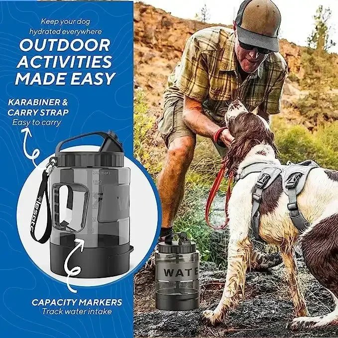 2.2L Draagbare Honden Waterfles met Drinkbak - Duke & Scoop