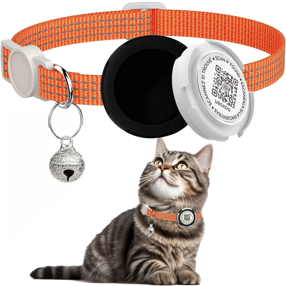GPS Kattenhalsband met Airtag Houder & Reflectie