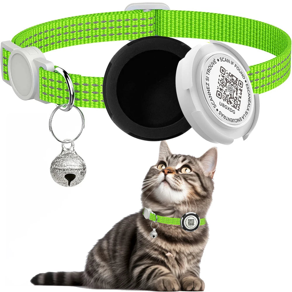 GPS Kattenhalsband met Airtag Houder & Reflectie