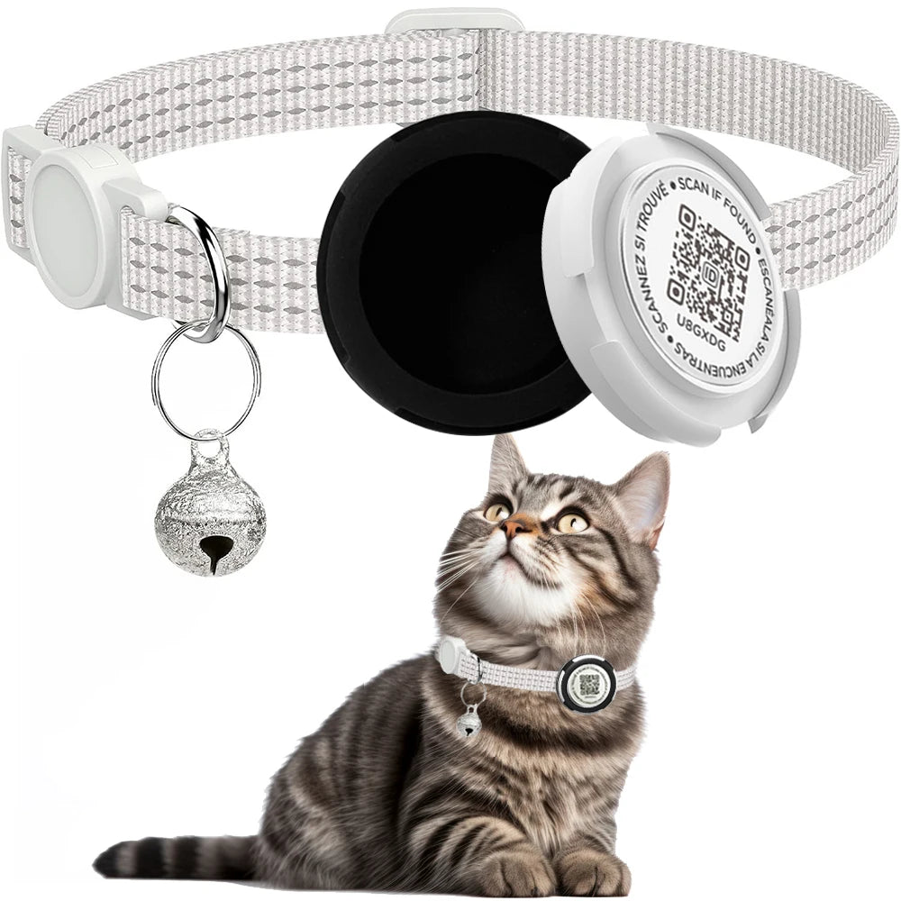 GPS Kattenhalsband met Airtag Houder & Reflectie