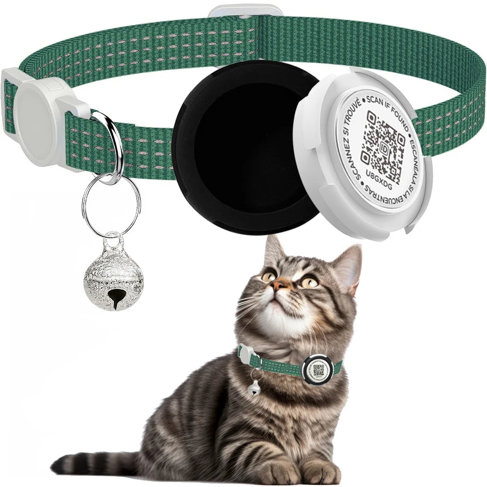 GPS Kattenhalsband met Airtag Houder & Reflectie