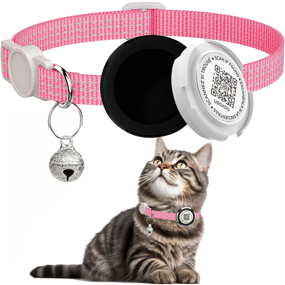 GPS Kattenhalsband met Airtag Houder & Reflectie