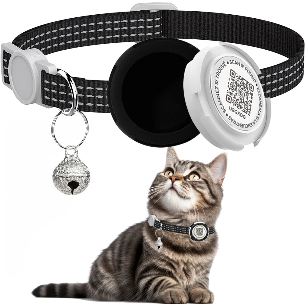 GPS Kattenhalsband met Airtag Houder & Reflectie