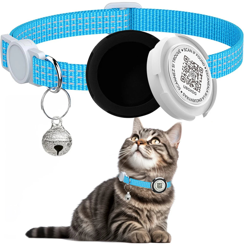 GPS Kattenhalsband met Airtag Houder & Reflectie