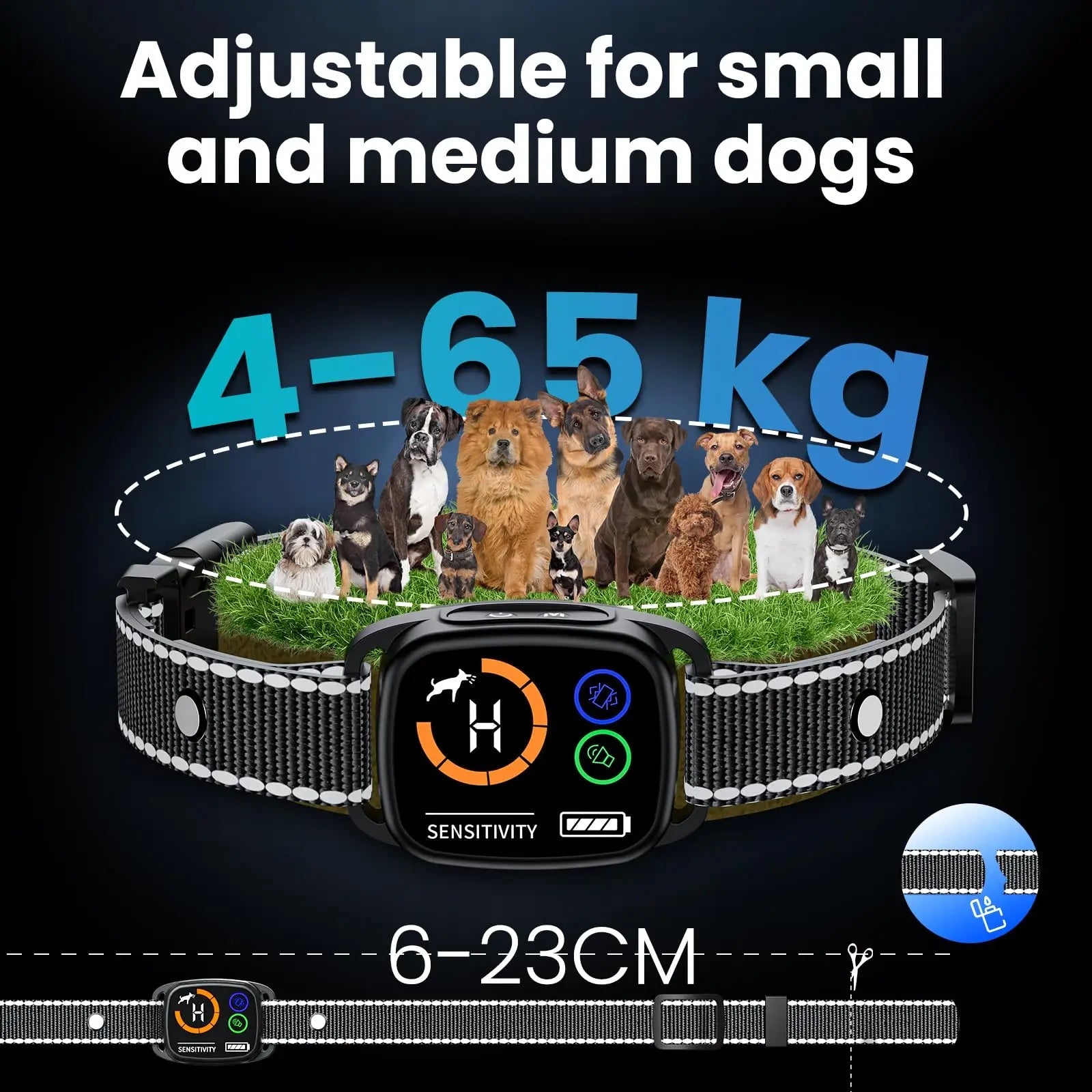 Anti - Blafband voor Honden met Sterke Vibratie, Oplaadbaar, Waterdicht, Zwart - Duke & Scoop