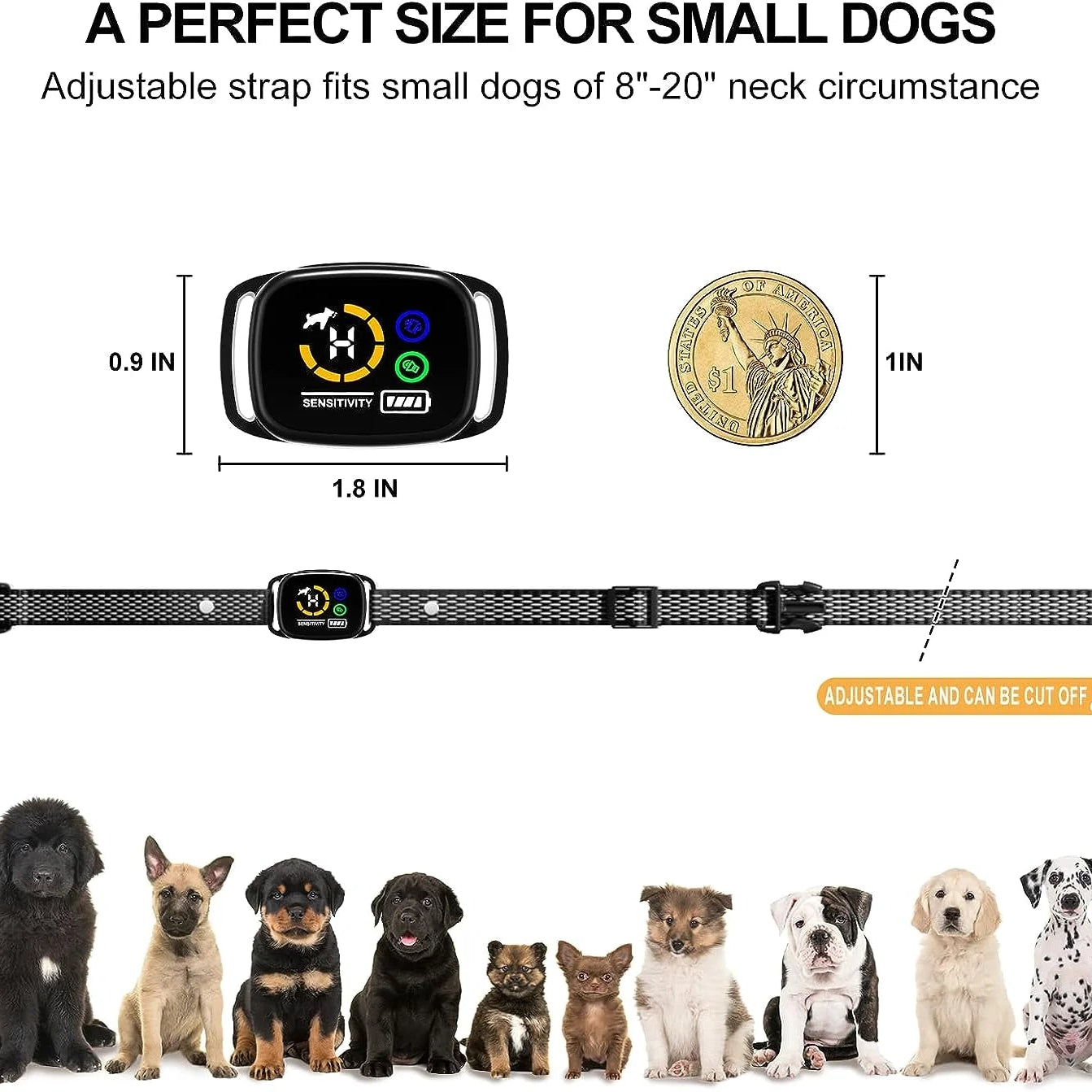 Blafband voor Kleine tot Medium Honden - Zwart, Vibration, Oplaadbaar - Duke & Scoop