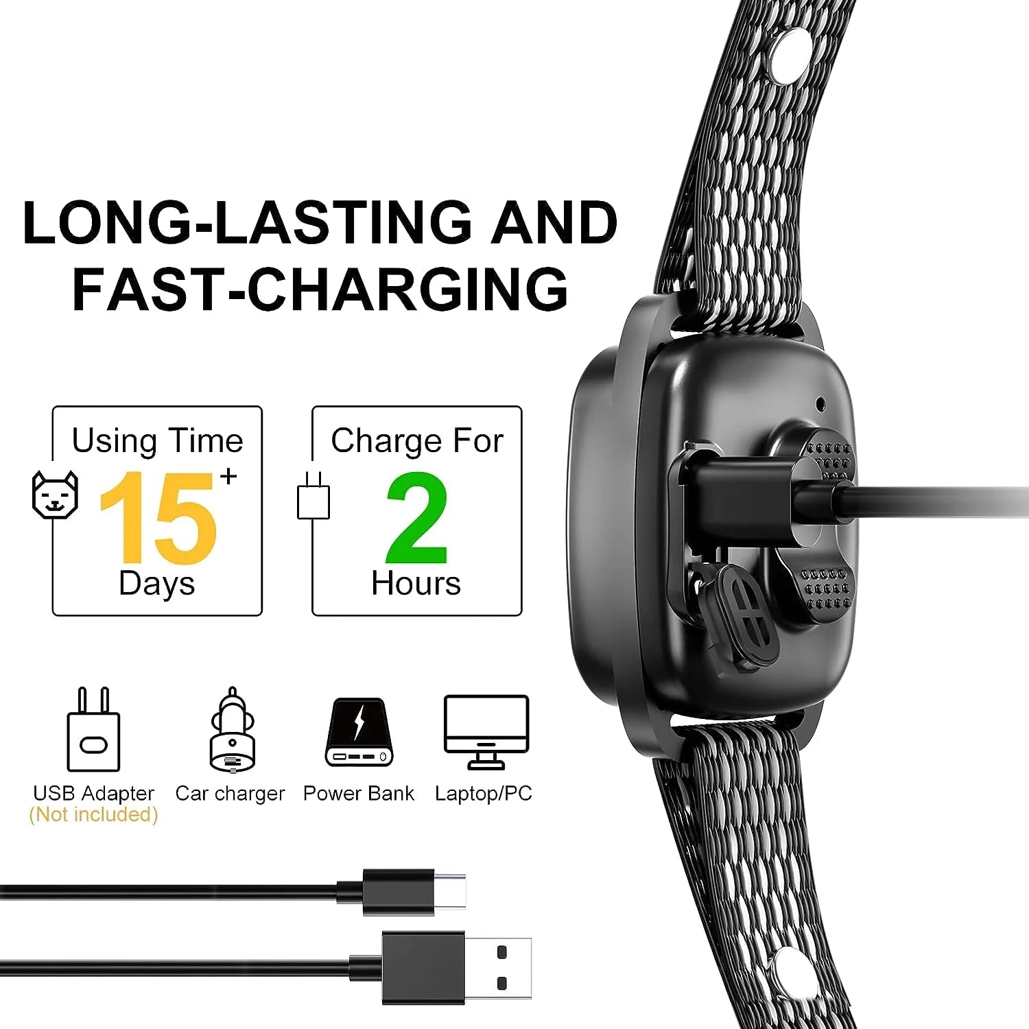 Blafband voor Kleine tot Medium Honden - Zwart, Vibration, Oplaadbaar - Duke & Scoop