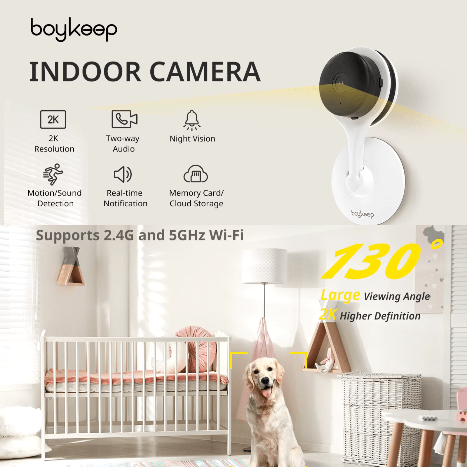 Boykeep Beveiligingscamera met App – Wifi Huisdiercamera - Duke & Scoop