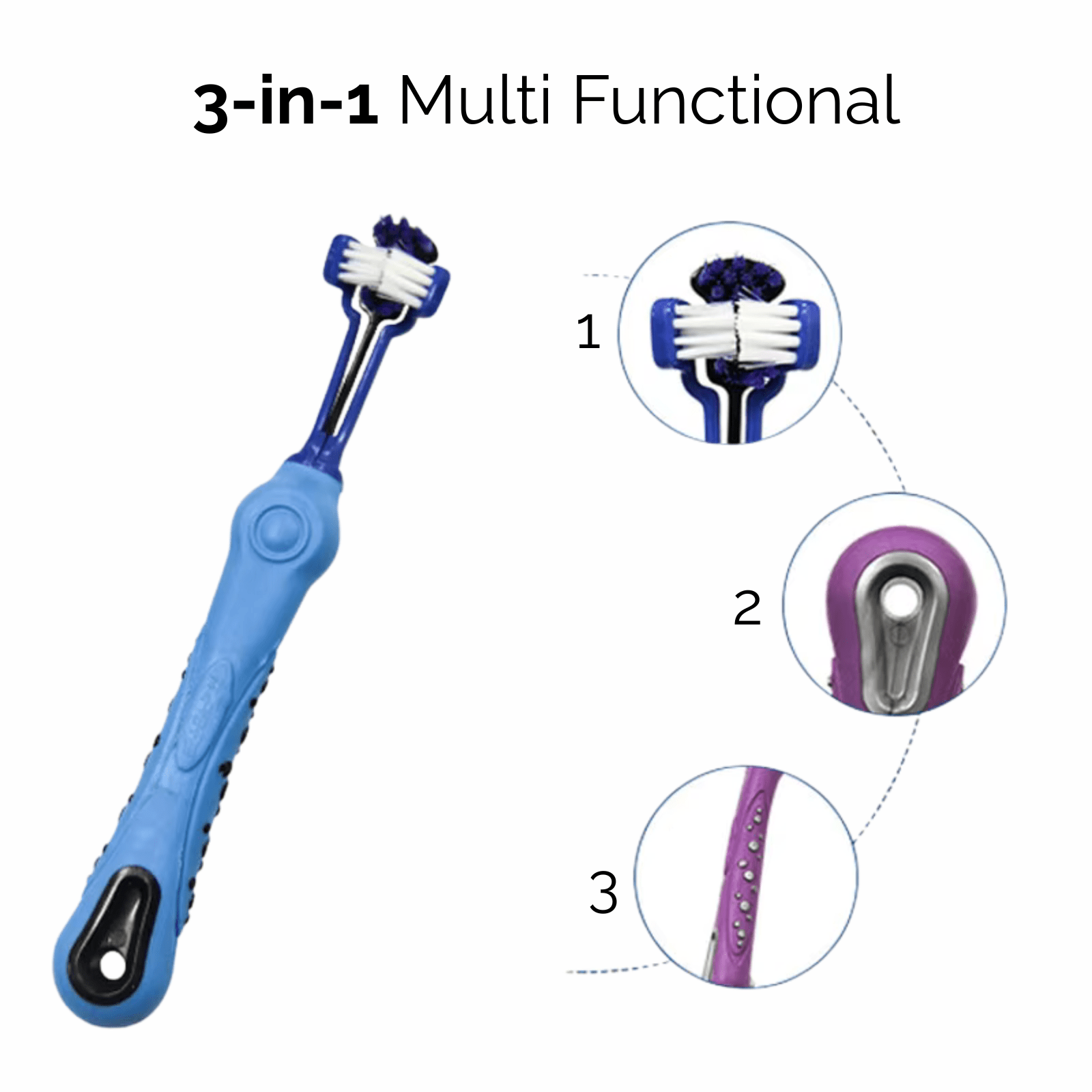 Driezijdige Tandenborstel voor Hond en Kat - Duke & Scoop