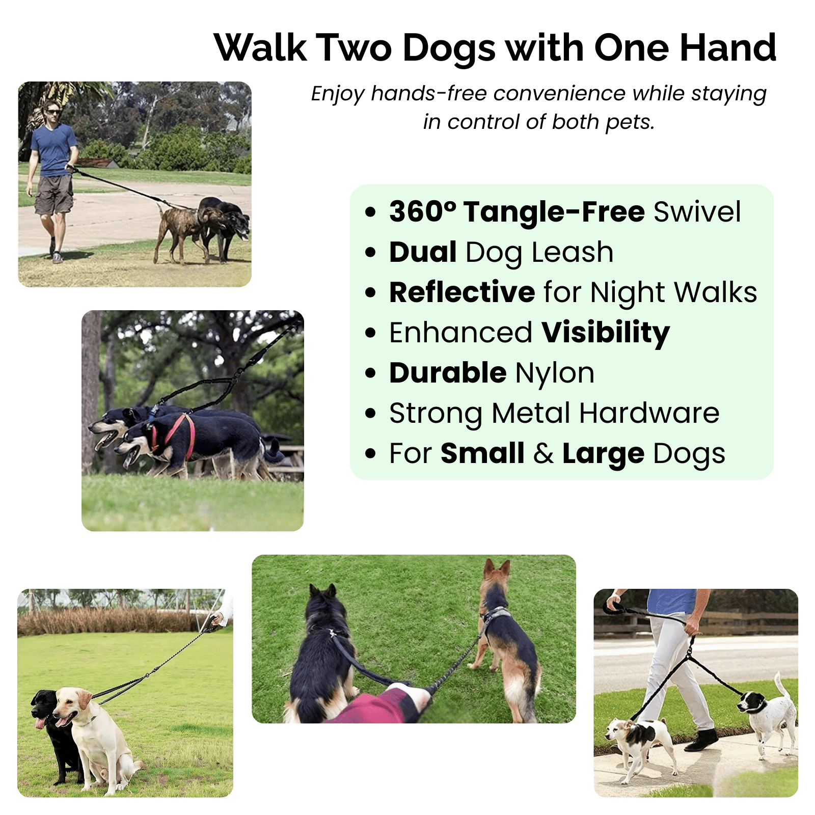 Dubbele Hondenriem - Schokabsorberend - Duke & Scoop