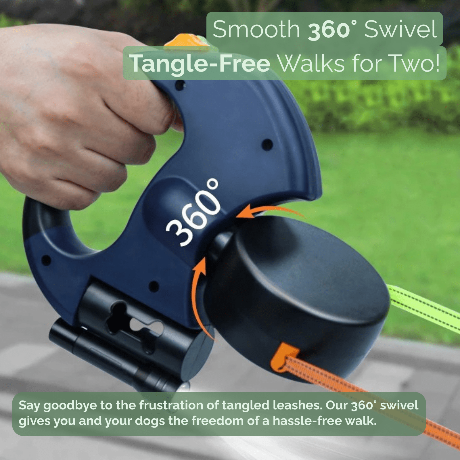 Dubbele Uittrekriem – Hondenriem 360° & Reflecterend - Duke & Scoop