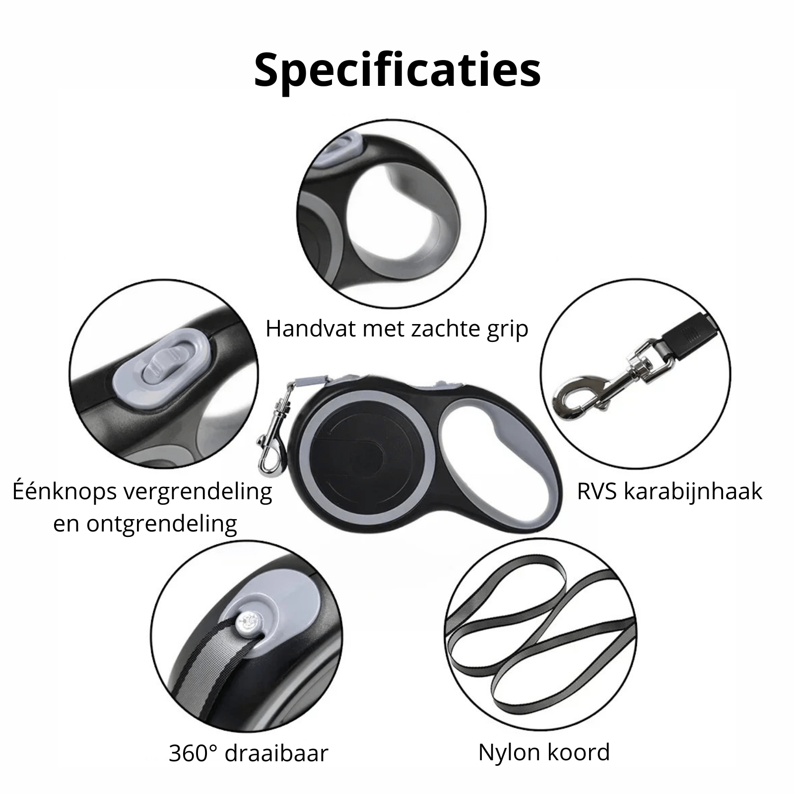 FlexiWalk Uittrekbare Hondenriem - Duke & Scoop