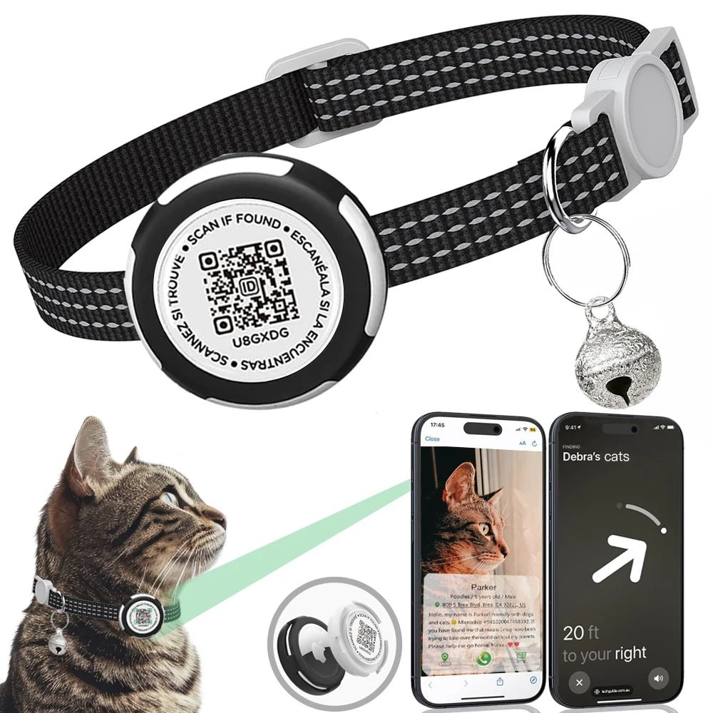 GPS Kattenhalsband met Airtag Houder & Reflectie - Duke & Scoop
