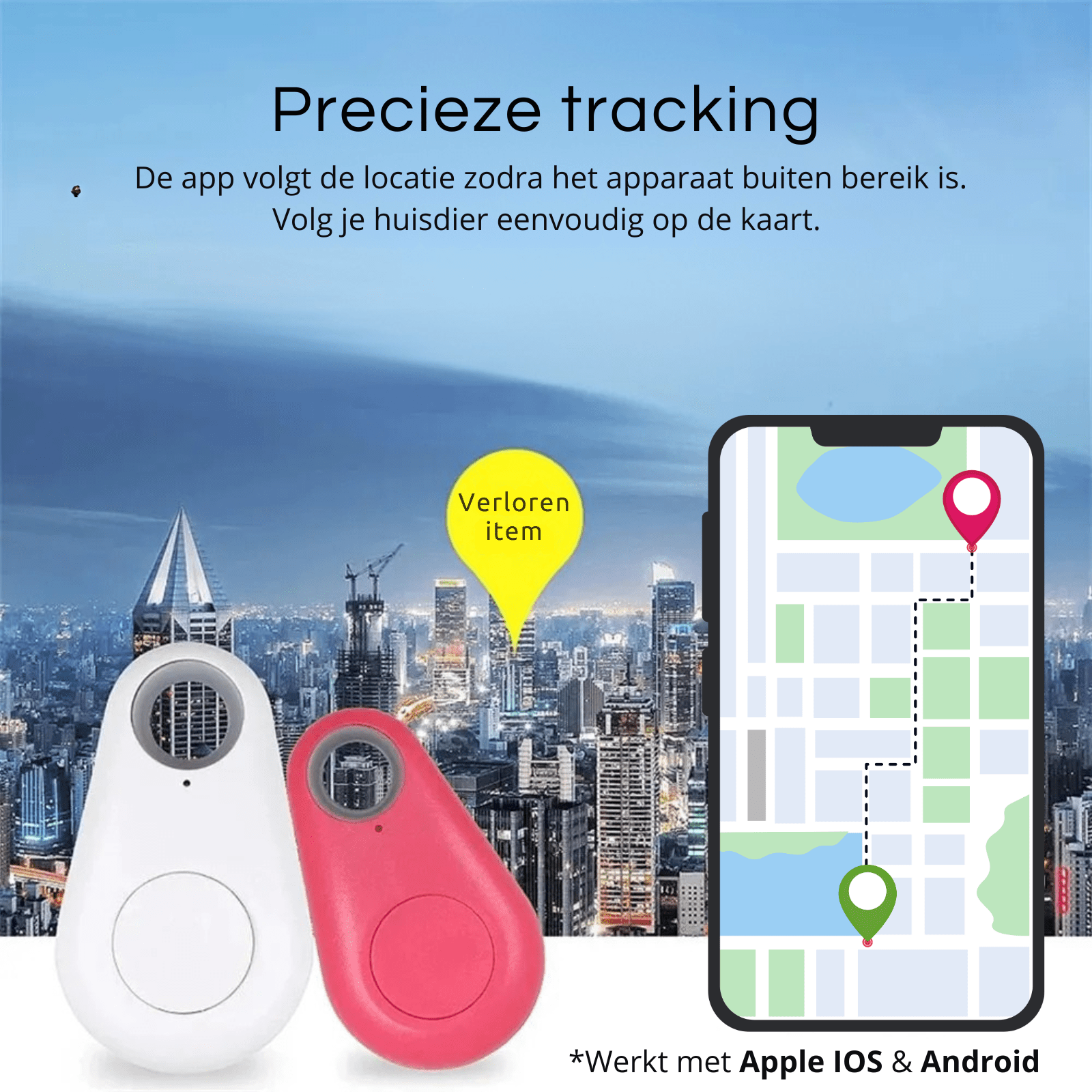 GPS Tracker Mini – Slimme Draadloze Tracker - Duke & Scoop