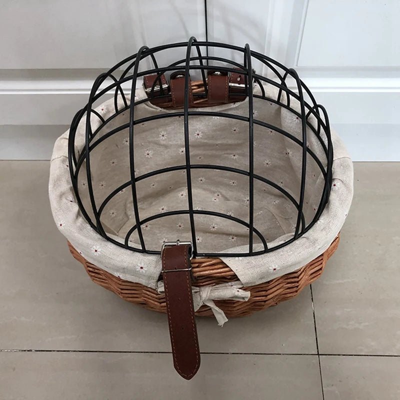 Honden Fietsmand Rieten Stijl – Stevige Hondenmand op Fiets - Duke & Scoop