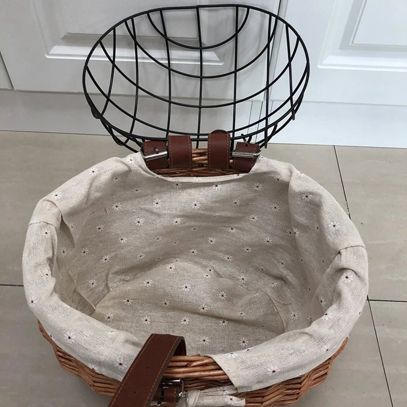 Honden Fietsmand Rieten Stijl – Stevige Hondenmand op Fiets - Duke & Scoop