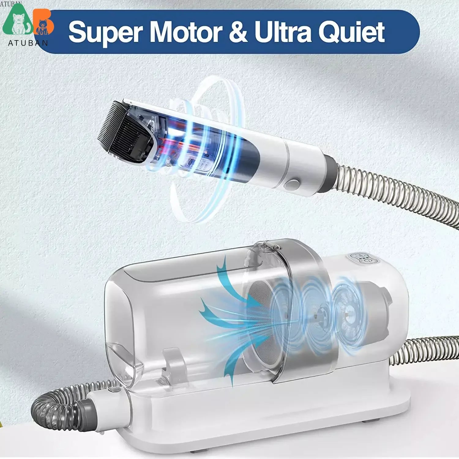 Honden Trimset – Stille Honden Tondeuse met Stofzuiger - Duke & Scoop