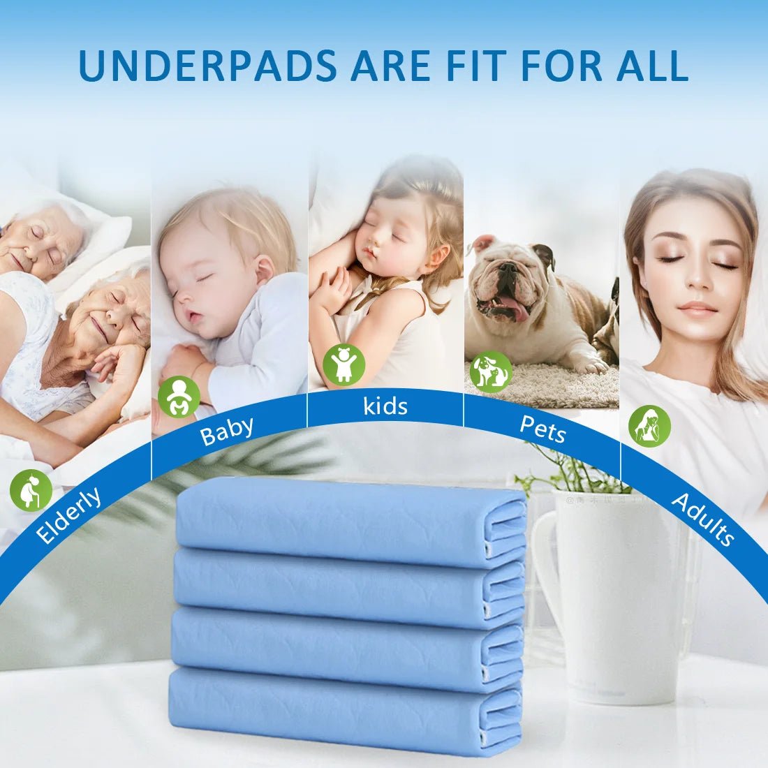 Hondendeken Incontinentie – Hoogabsorberende Wasbare Onderlegger Blauw - Duke & Scoop