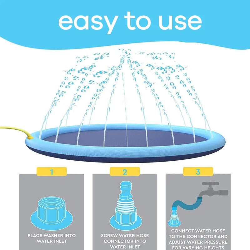 Hondensplash Pad – Opblaasbare Waterfontein Speelmat - Duke & Scoop