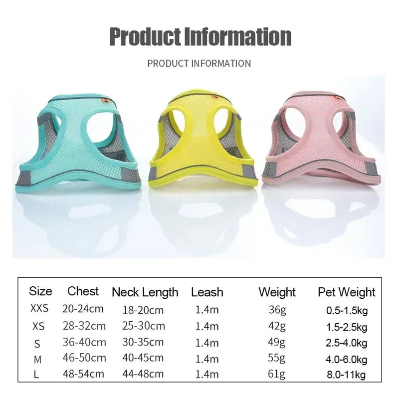 Hondentuig Ademend Hondenharnas – Verstelbaar Tuigje Voor Katten & Honden - Duke & Scoop