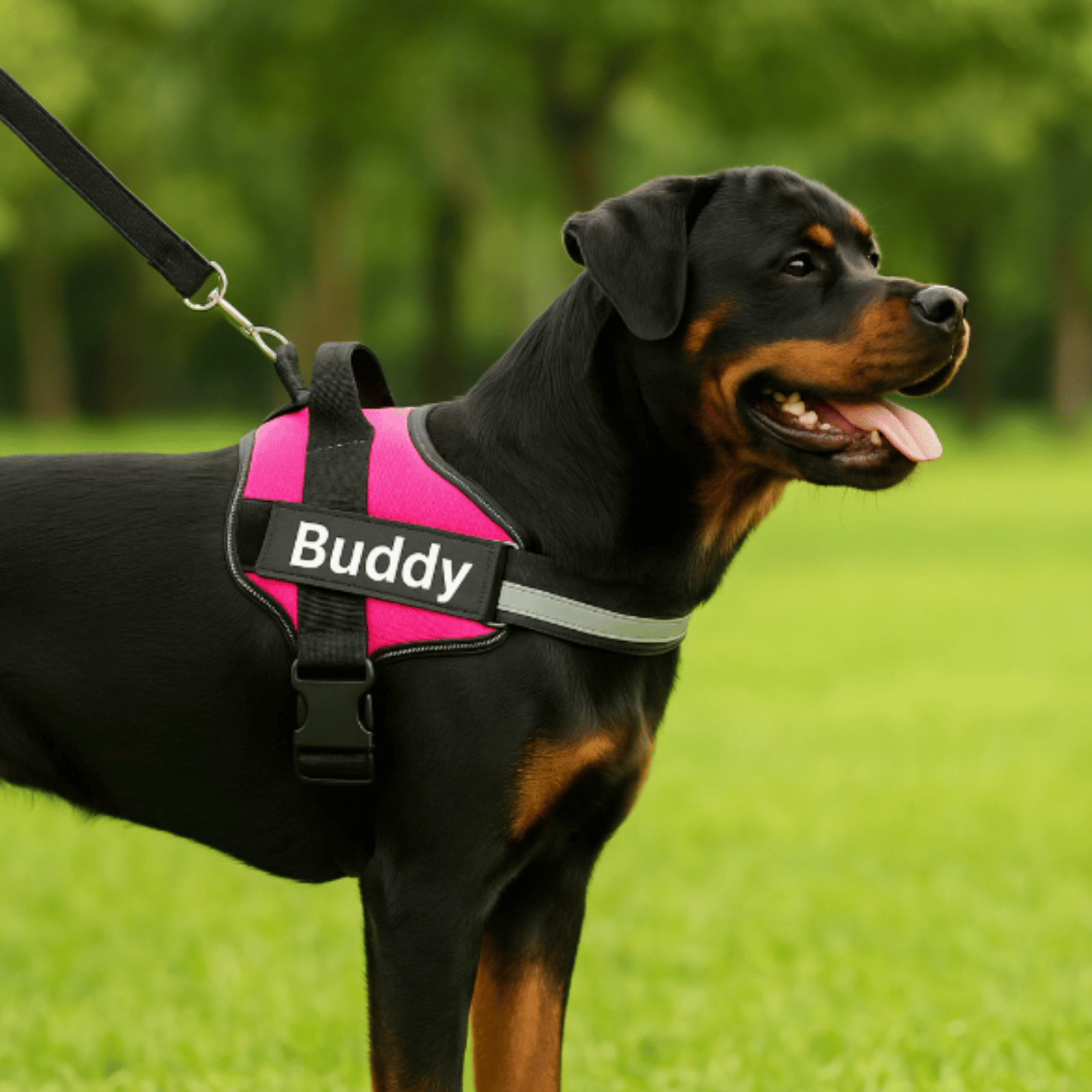 Hondentuig Gepersonaliseerd Reflecterend – Verstelbaar Nylon Hondenharnas - Duke & Scoop