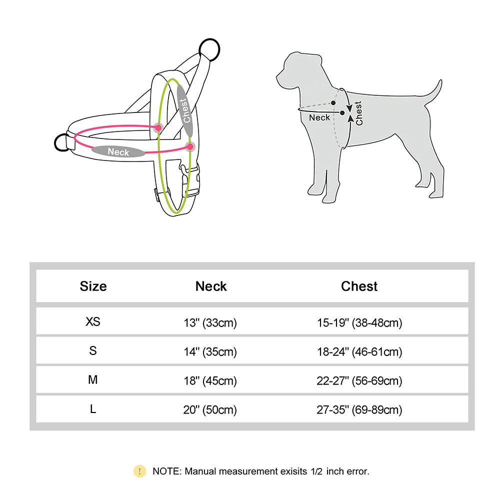 Hondentuig Verstelbaar – Nylon Gewatteerd Comfort - Tuigje voor Wandelen Honden - Duke & Scoop