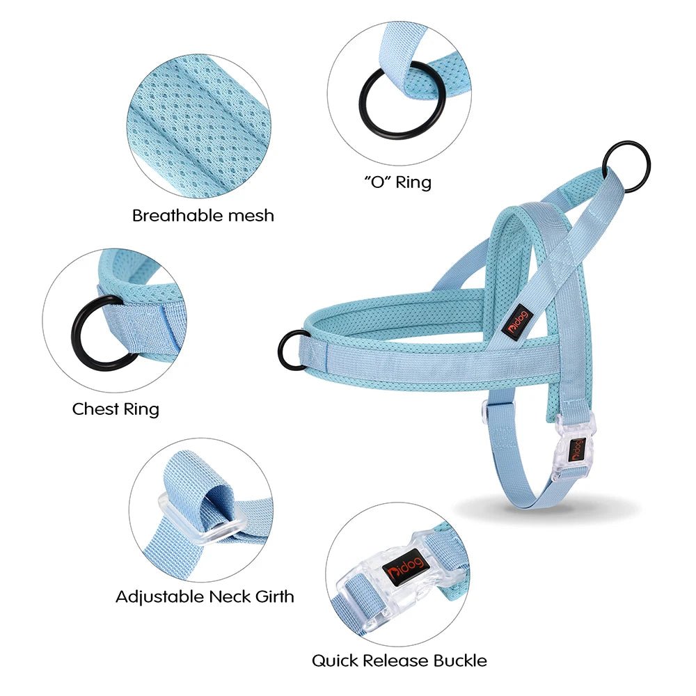 Hondentuig Verstelbaar – Nylon Gewatteerd Comfort - Tuigje voor Wandelen Honden - Duke & Scoop