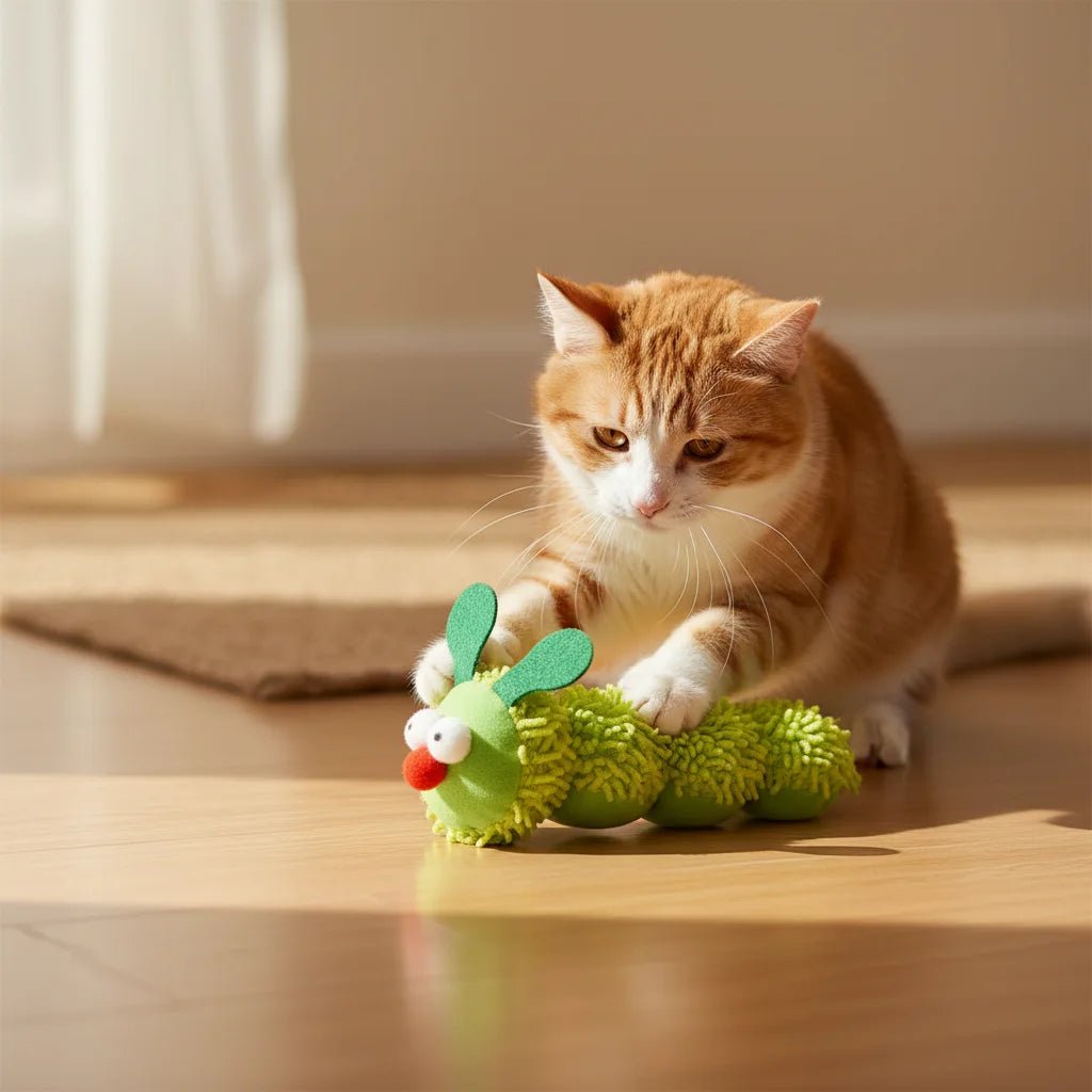 Interactief Speelgoed Kat Met Kattenkruid – Zachte Rups Knuffel Kat - Duke & Scoop