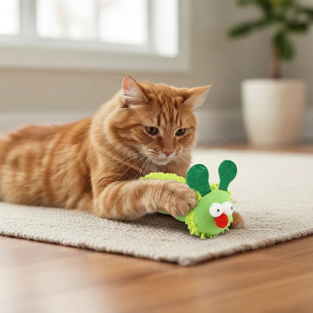 Interactief Speelgoed Kat Met Kattenkruid – Zachte Rups Knuffel Kat - Duke & Scoop