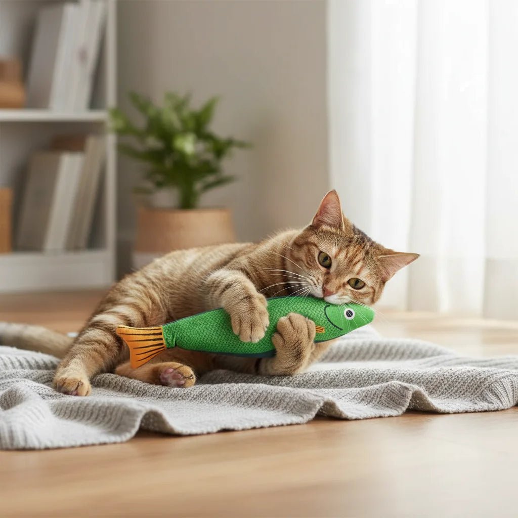 Interactief Vis Speelgoed Kat Met Kattenkruid – Kauwspeeltje Voor Tandenreiniging - Duke & Scoop