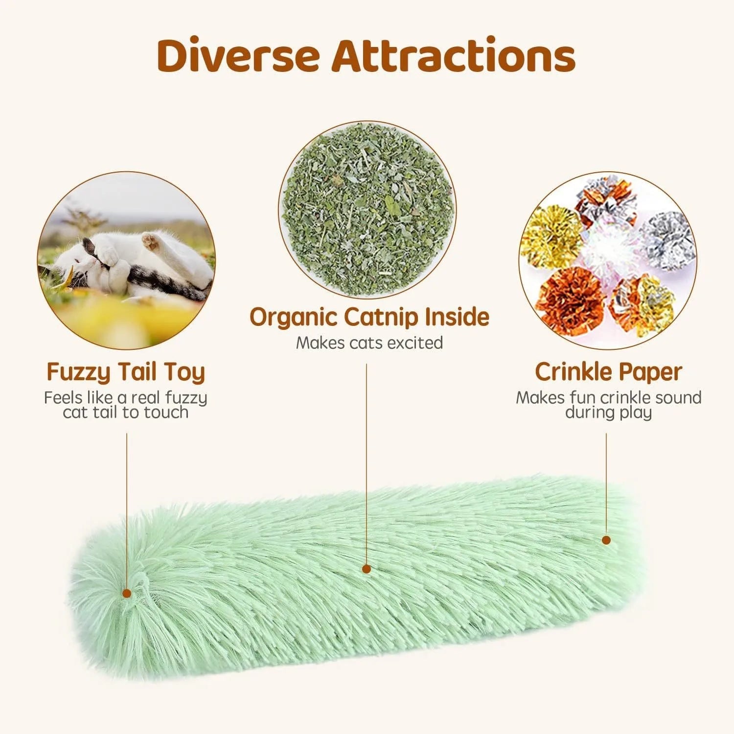 Kattenkruid Speelgoed Kat – Zachte Knuffel Kat met Catnip - 4 Pack - Duke & Scoop