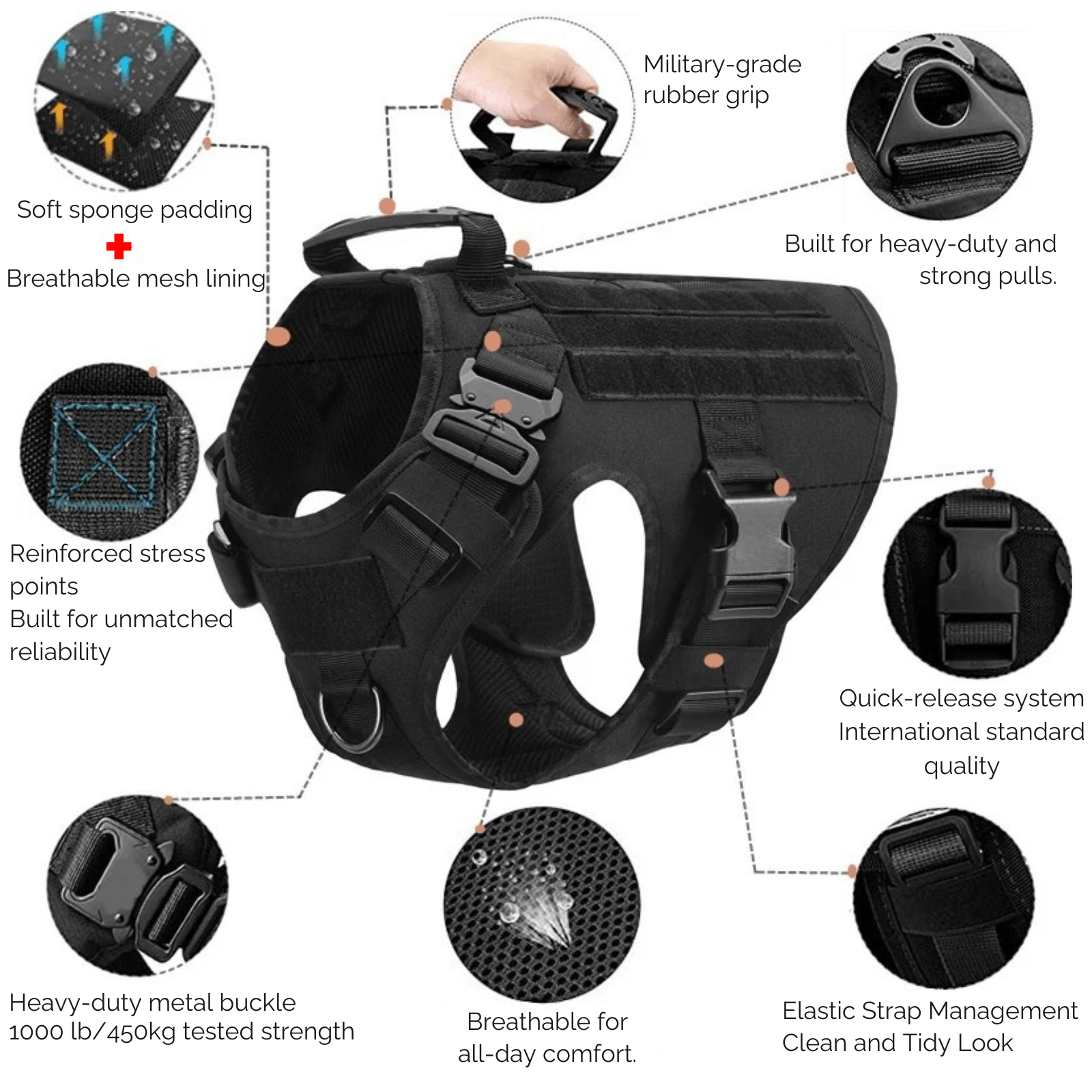 Militair Harnas met Handvat - Duke & Scoop