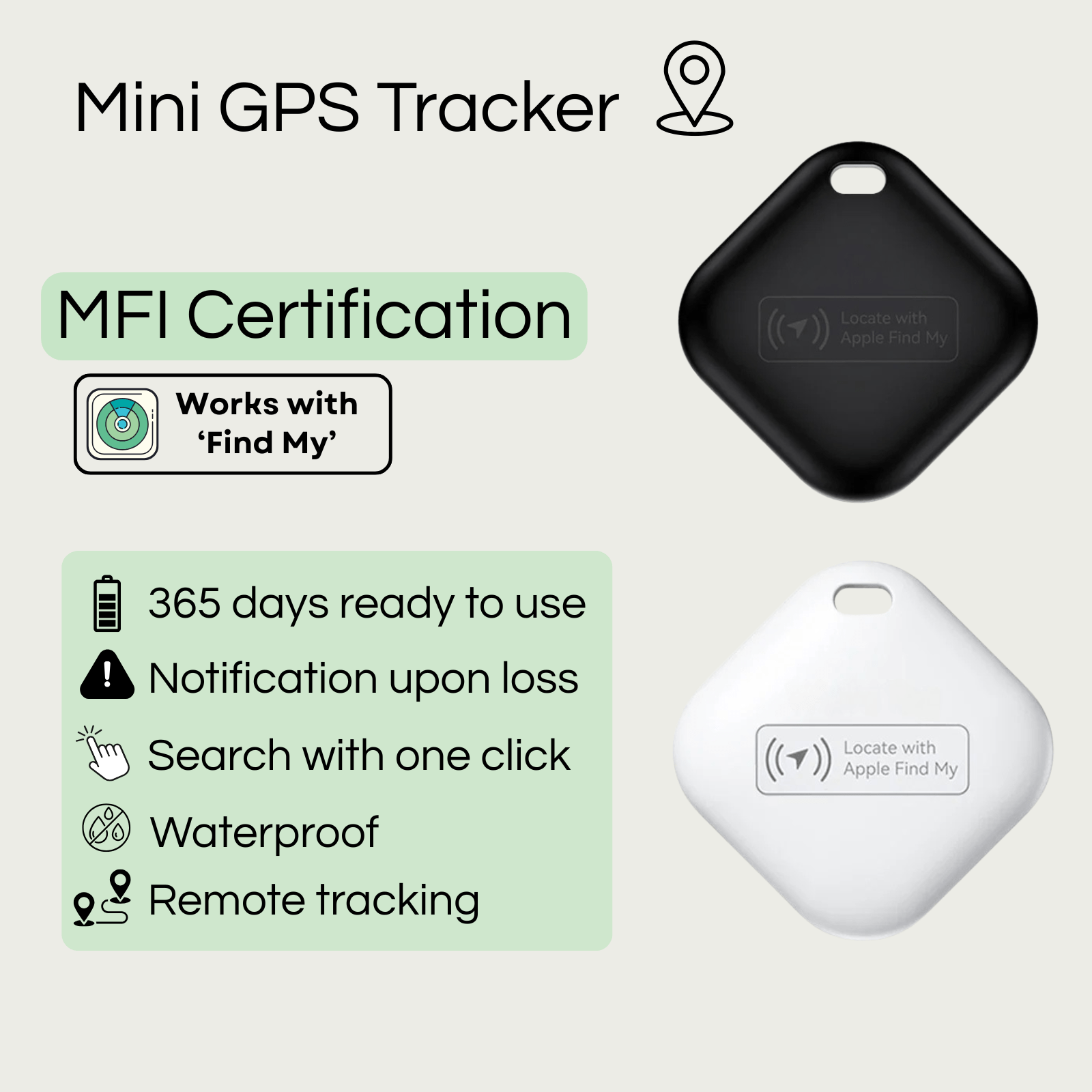 Mini GPS Tracker Apple – Smart Bluetooth Tracker voor Huisdier - Duke & Scoop