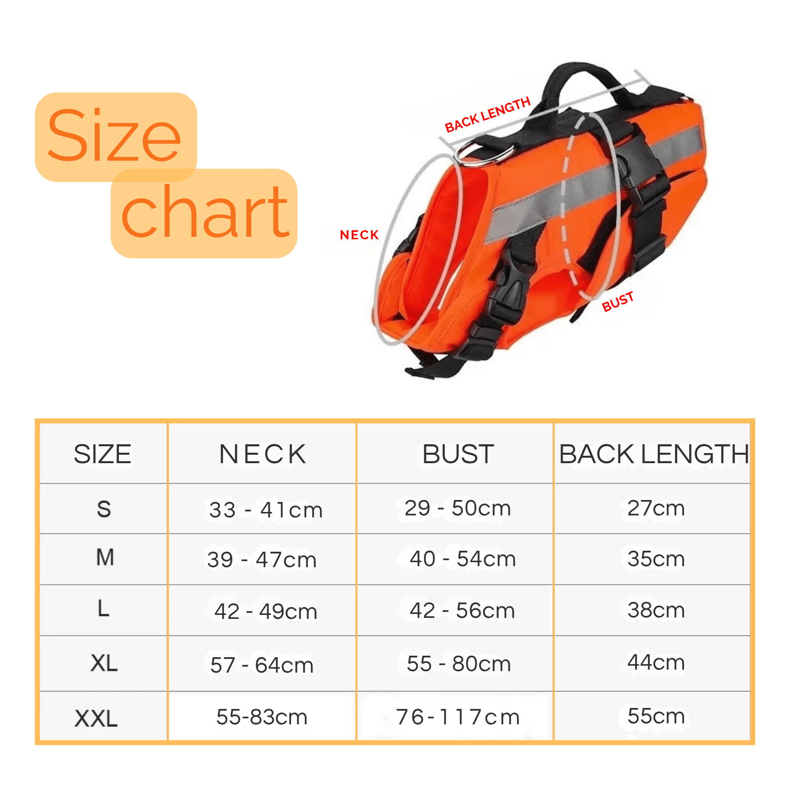 Oranje Zwemvest voor Honden - Duke & Scoop