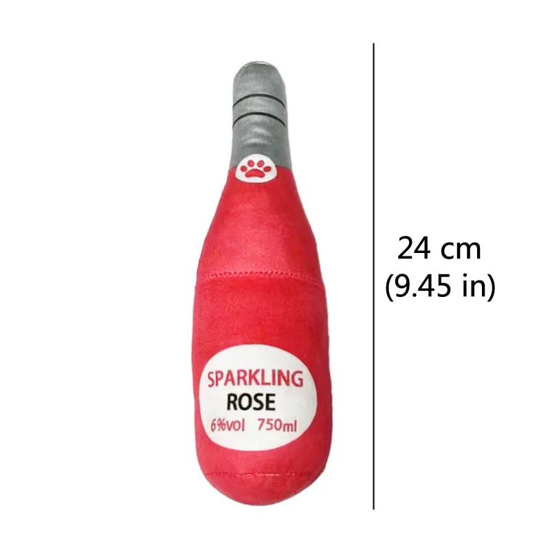 Pluche Hondenspeeltje Drankfles – Piepend Kauwspeelgoed - Duke & Scoop