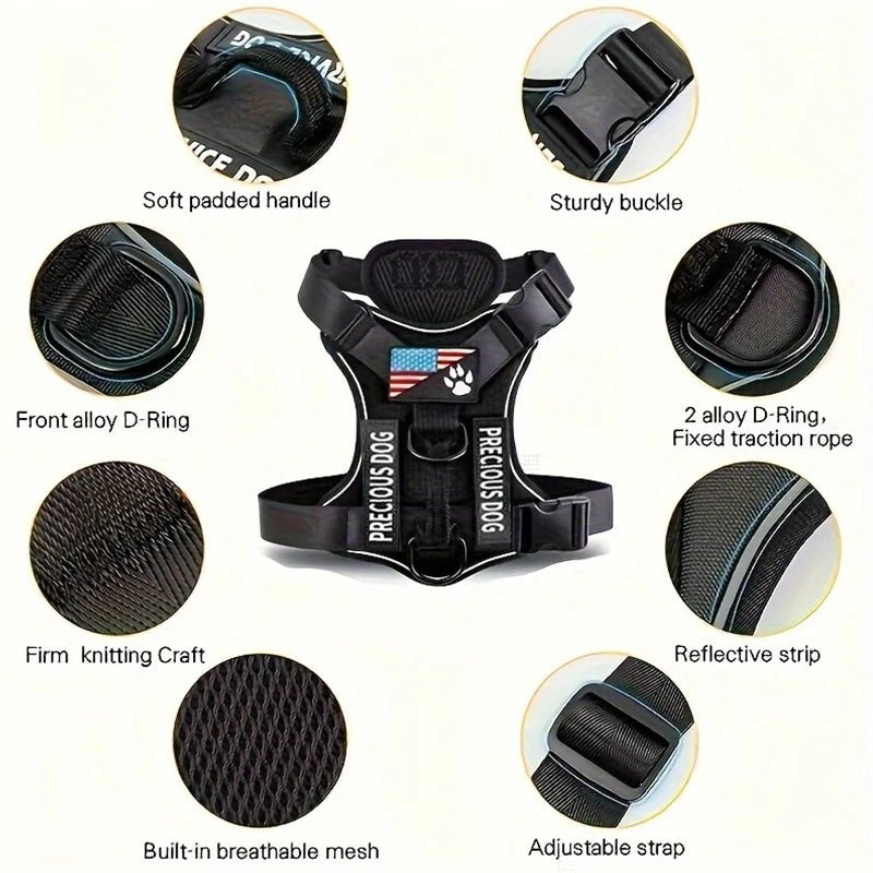 Reflecterend Hulphonden Harnas met 5 Patches - Duke & Scoop
