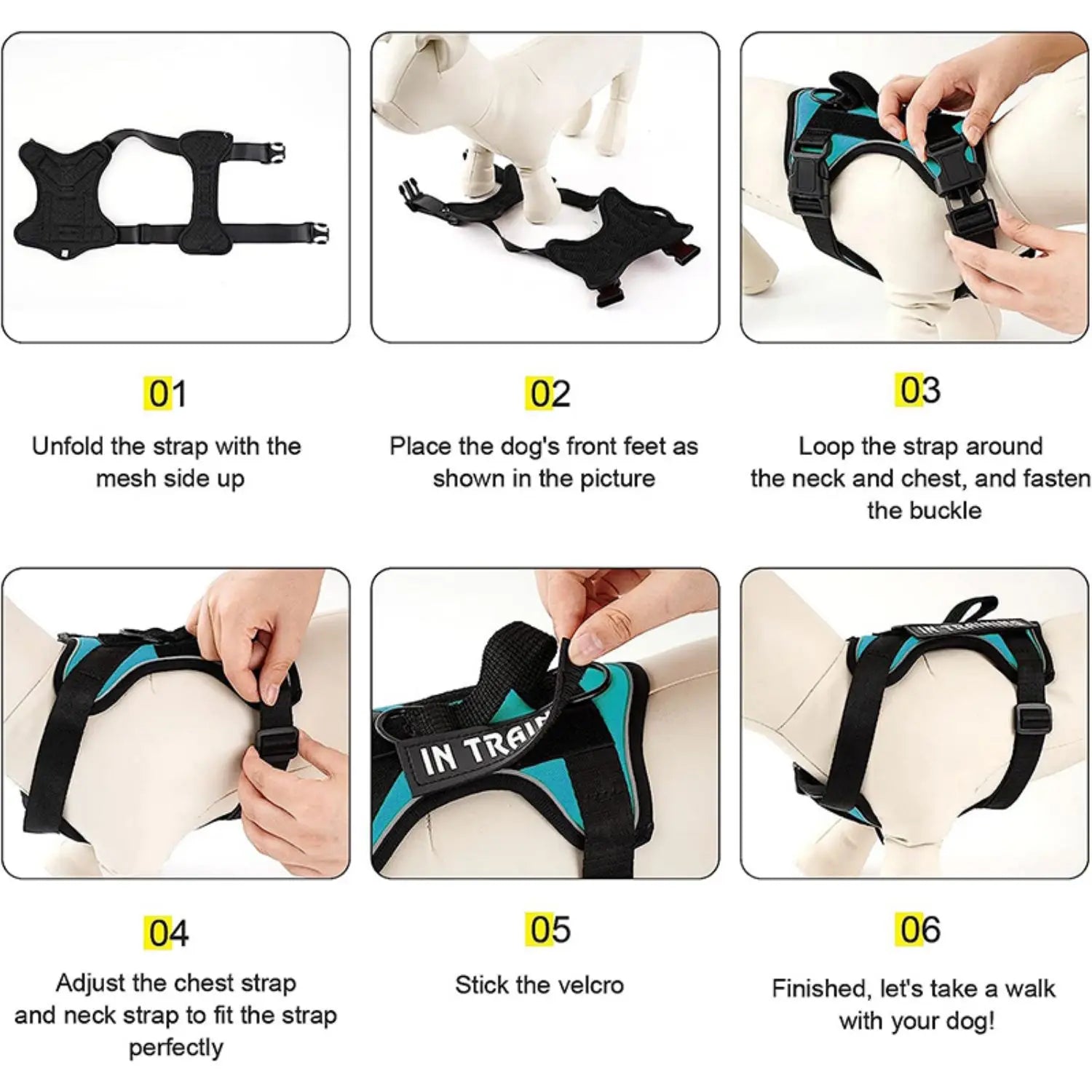 Reflecterend Hulphonden Harnas met 5 Patches - Duke & Scoop