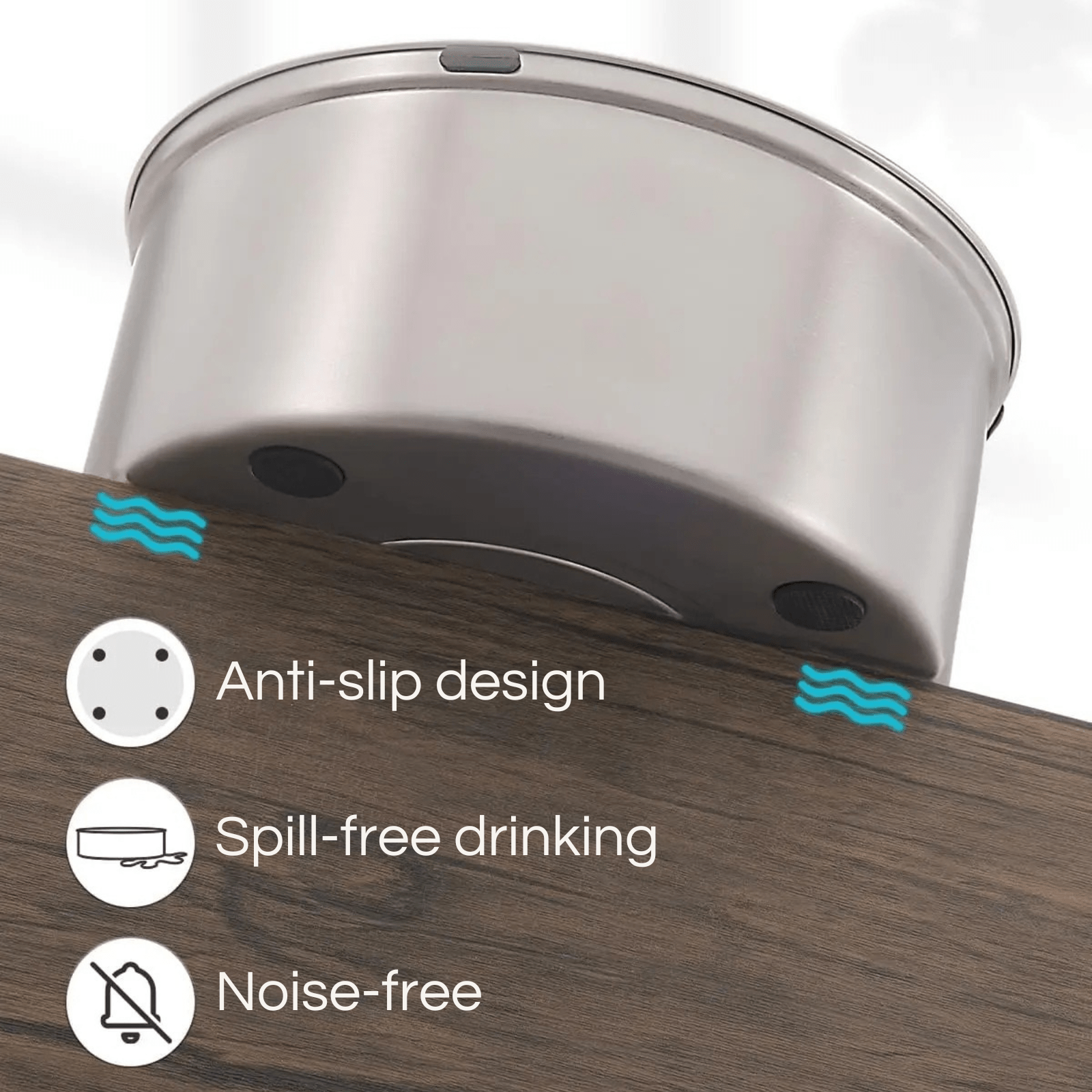 RVS Anti - Mors Waterbak voor Honden – 1L of 3L - Duke & Scoop