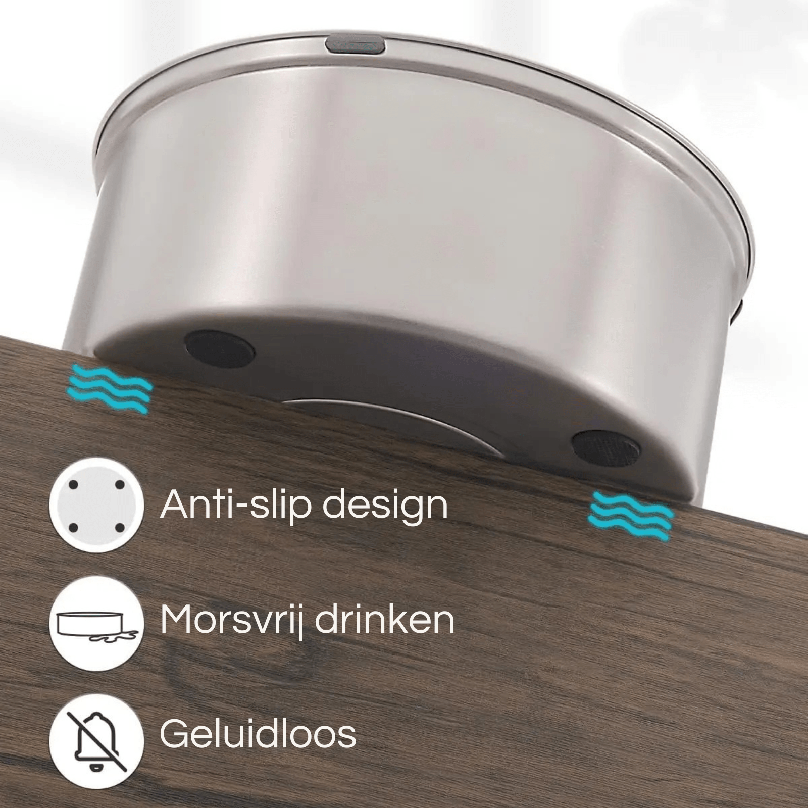 RVS Anti - Mors Waterbak voor Honden – 1L of 3L - Duke & Scoop