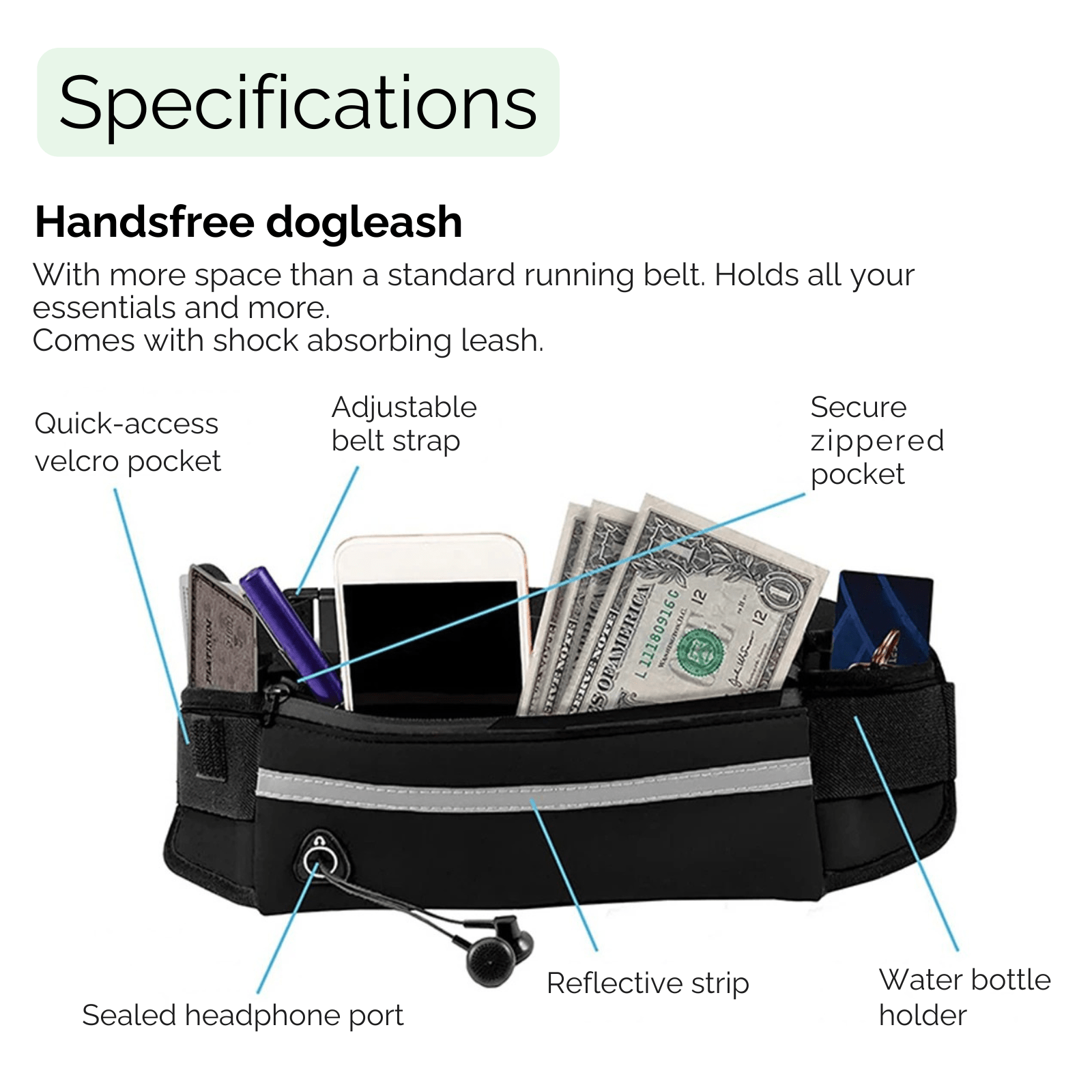 Schokabsorberende Riem - Handsfree - Duke & Scoop