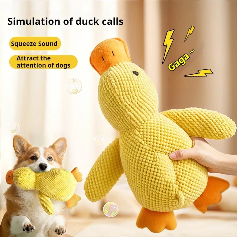 SnuggleQuack Pluche Hondenspeelgoed – Zachte Knuffeleend - Duke & Scoop