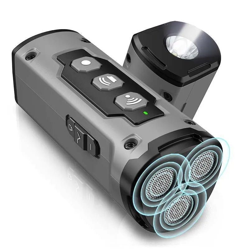 Ultrasone Anti Blaf Trainer met LED Zaklamp – Zwart/Oranje/Grijs – Oplaadbare Honden Afweerapparaat - Duke & Scoop