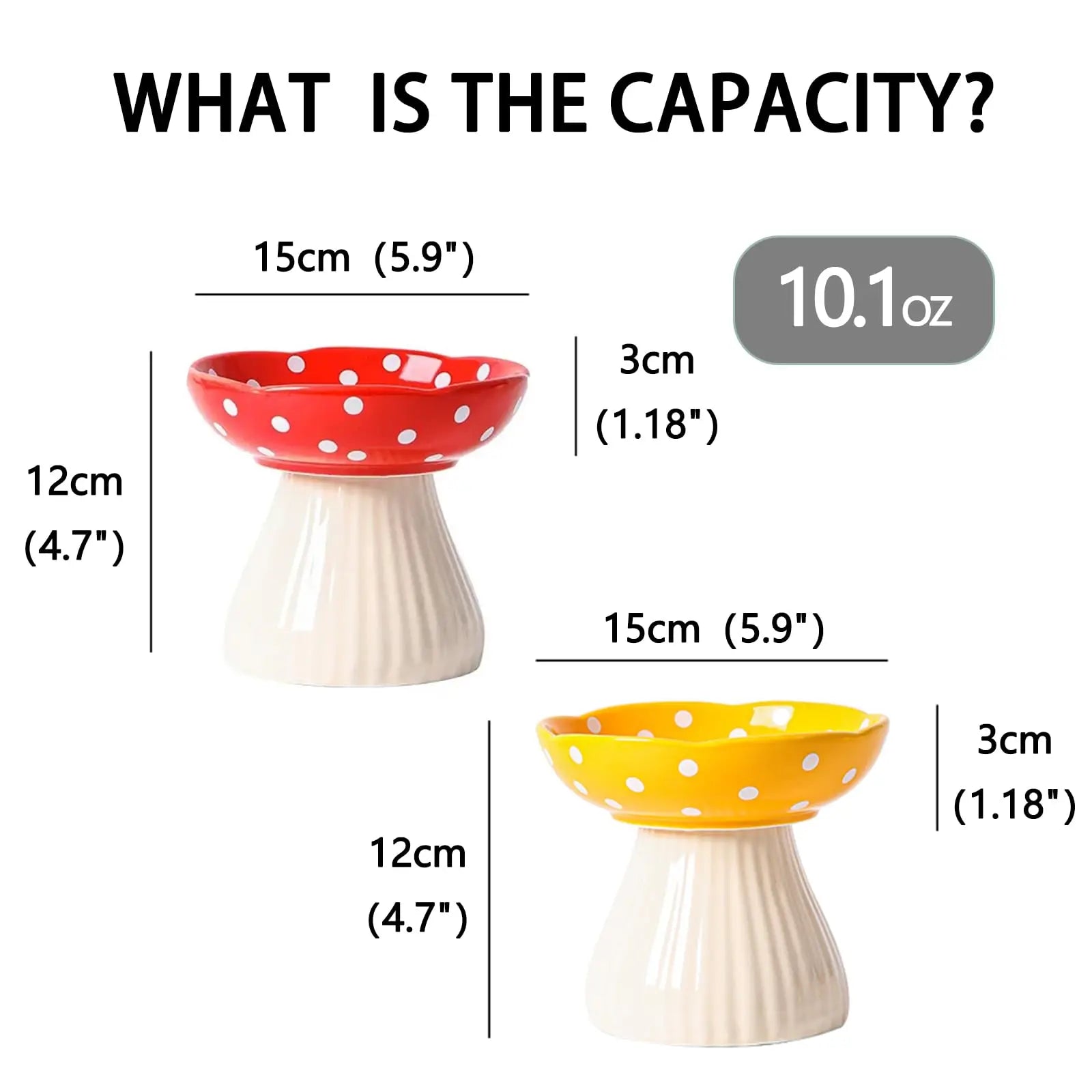 Verhoogde Keramische Kattenvoerbak - Paddenstoelvorm - Duke & Scoop