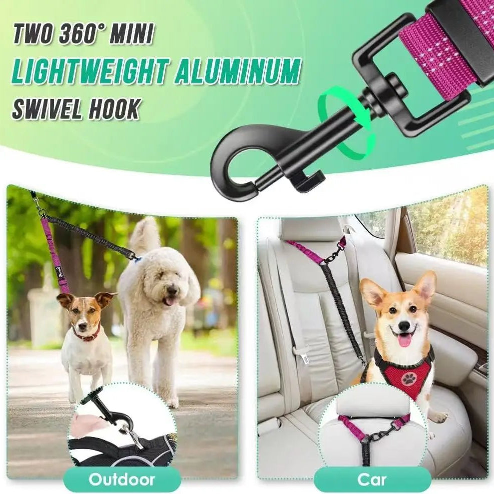 Verstelbare Duo Hondenriem met Comfortabele Bungee - Duke & Scoop