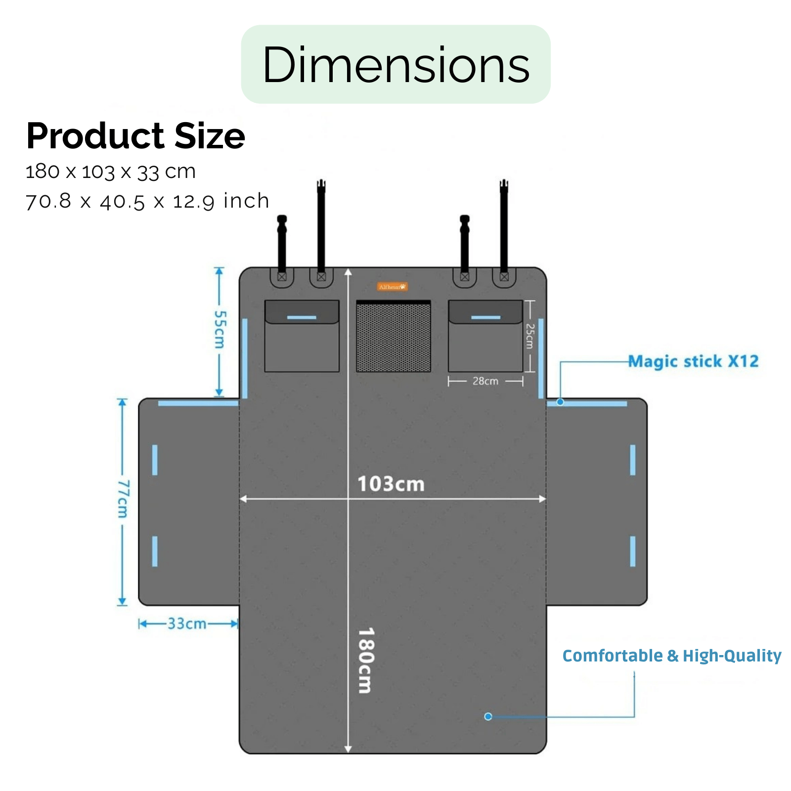 Waterdichte Kofferbakmat - Draagbare Autostoelhoes - Duke & Scoop