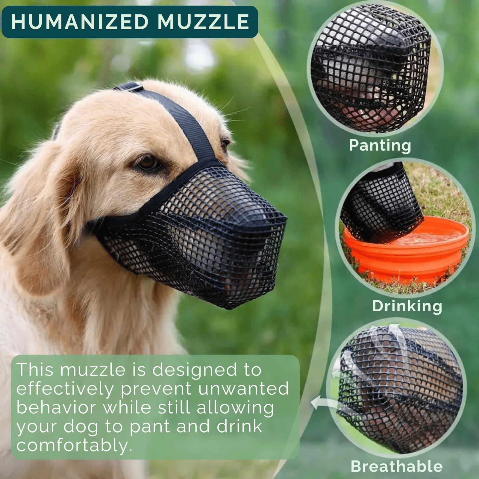 Zachte Muilkorf met Ademend Gaas - Duke & Scoop